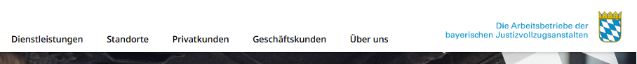 Der Navigationsbereich der Webseite